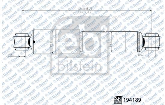 FEBI 194189 Arka Amortisor Gazli D-Max Pick Up 03>12 - L200 Pick Up 2.5 85 100 Kw - 3.0 100120 Kw 05>15